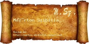 Márton Szibilla névjegykártya